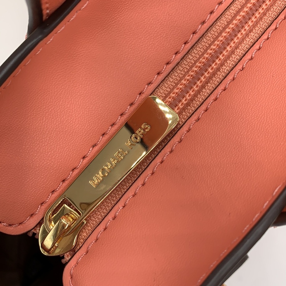 MICHAEL KORS CARMEN LARGE NORTH SOUTH TOTE SHERBERT COLOR - Picture 15 of 16